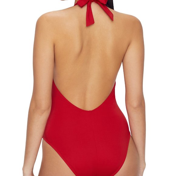 NWT Red Kenneth Cole Core Power Cutout Swimsuit, L - Picture 2 of 9